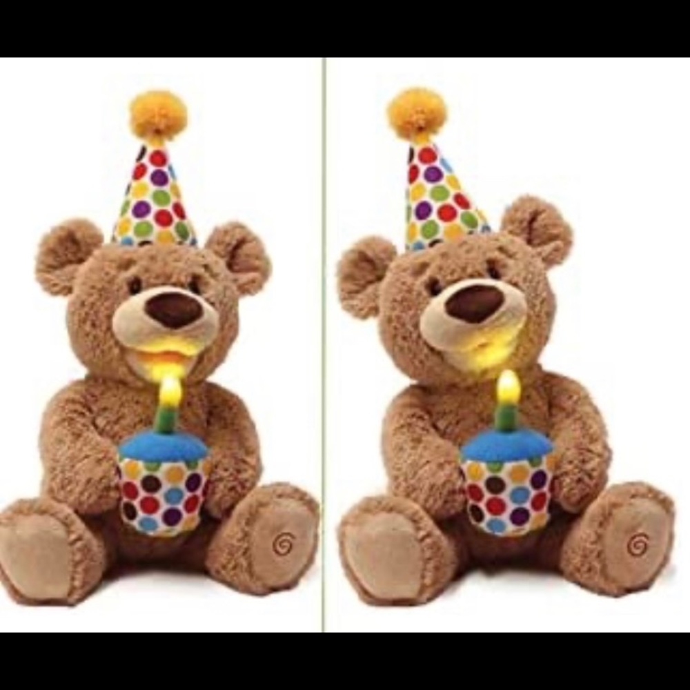 GUND Animated Happy Birthday Teddy Bear Stuffed Animal Plush, 10" sings